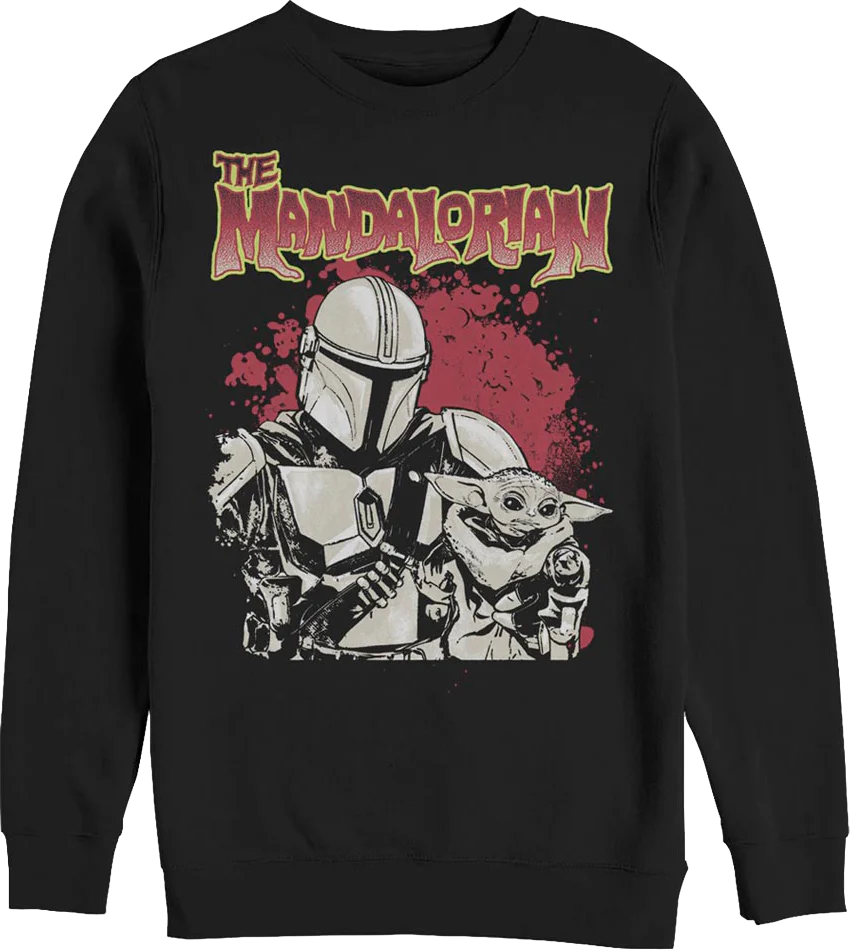 The Mandalorian Bounty Hunter And Child Star Wars Sweatshirt