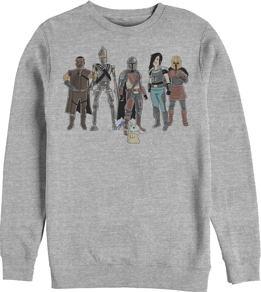 The Mandalorian Character Sketches Star Wars Sweatshirt