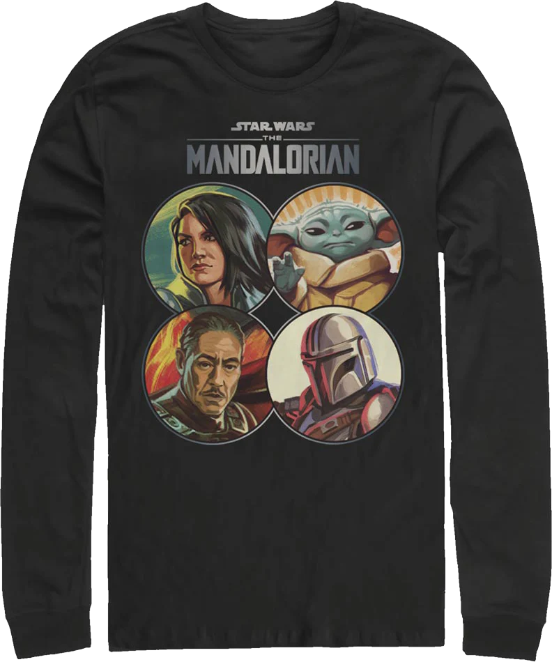 The Mandalorian Coin Collage Star Wars Long Sleeve Shirt