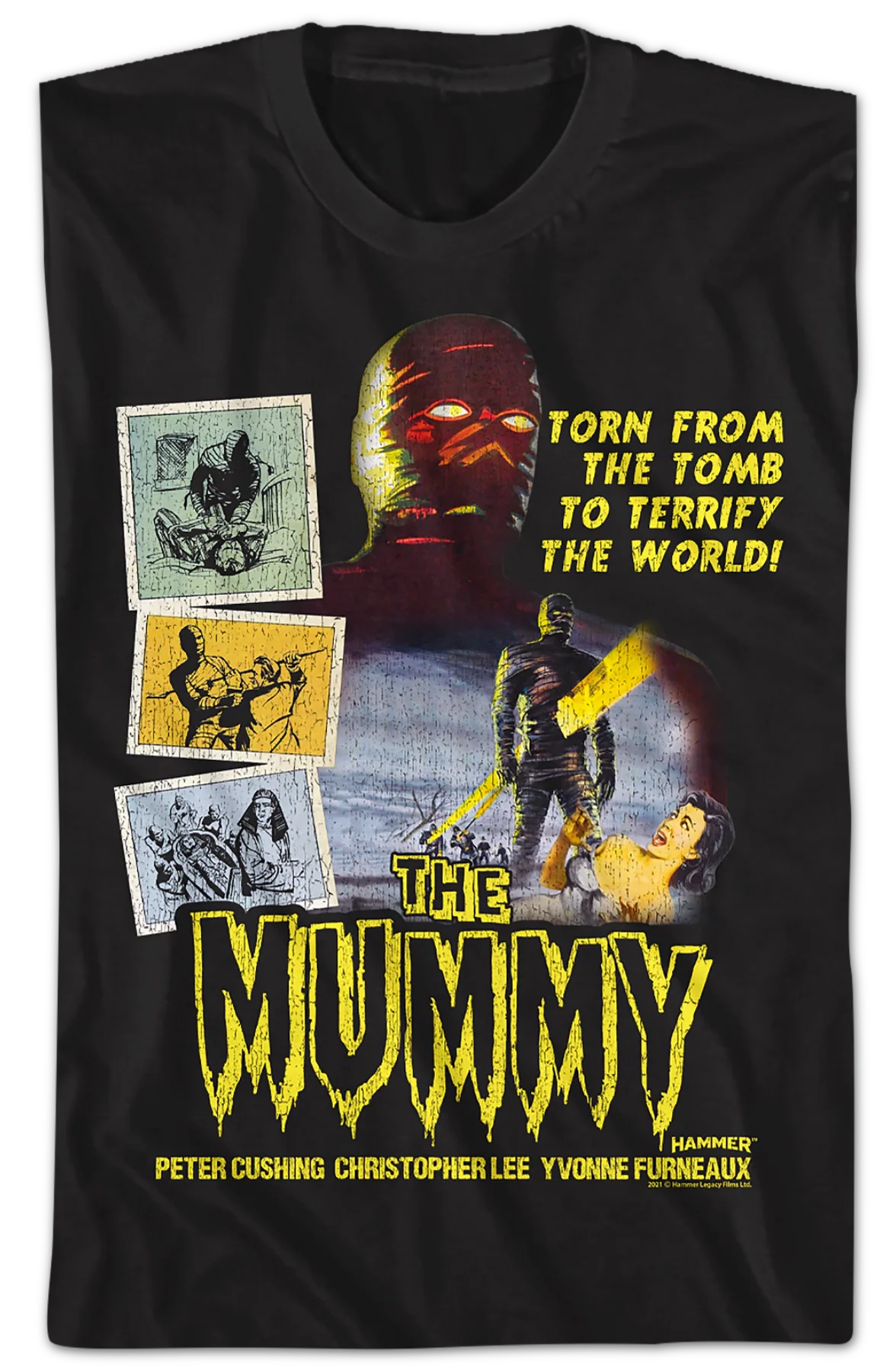 The Mummy Poster Hammer Films T-Shirt - Image 2