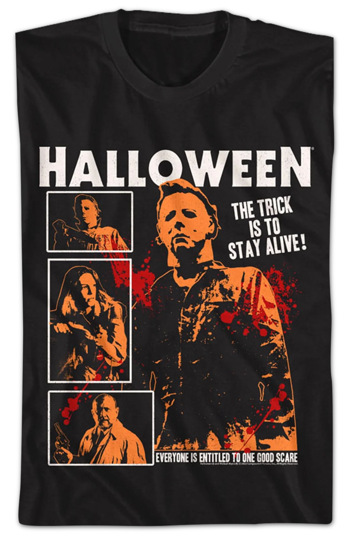 The Trick Is To Stay Alive Collage Halloween T-Shirt - Image 2
