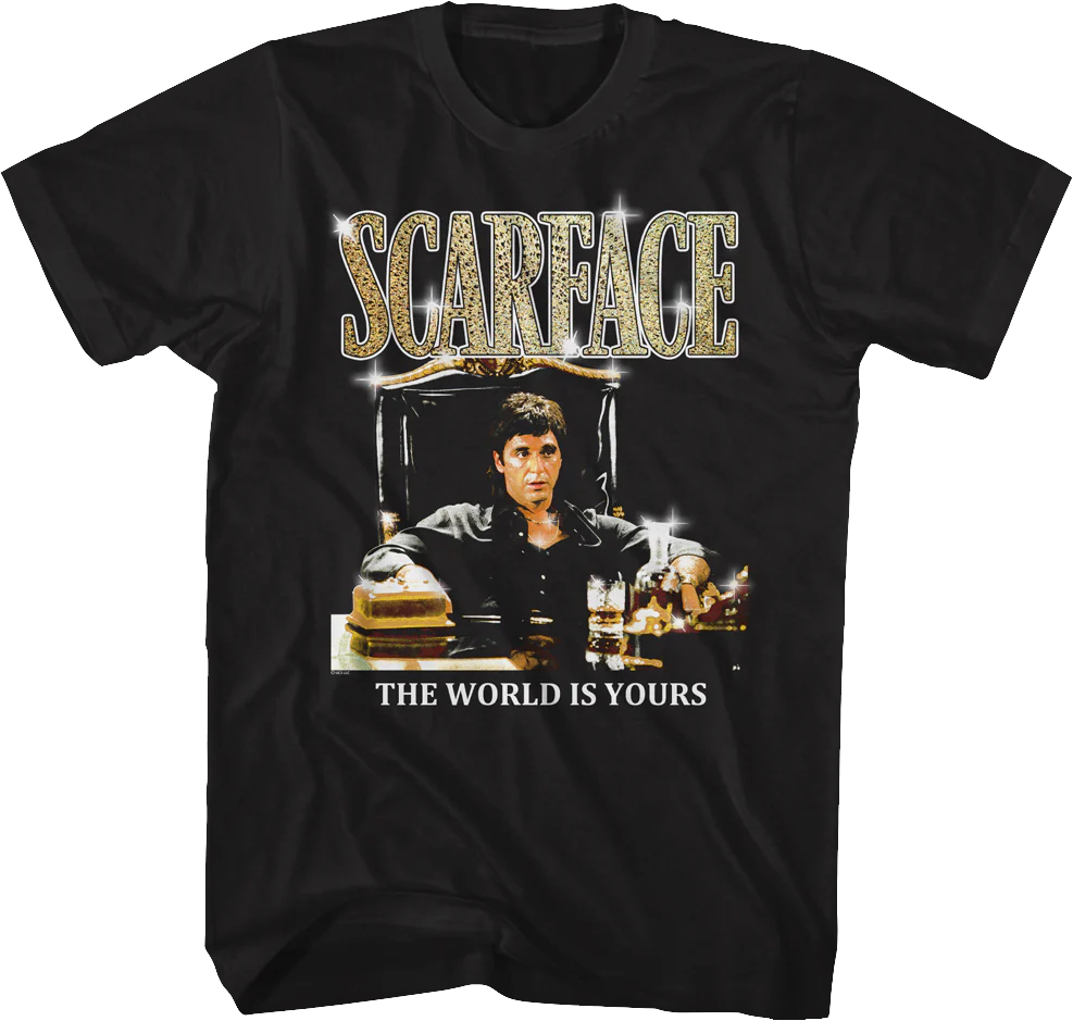 The World Is Yours Sparkling Logo Scarface T-Shirt