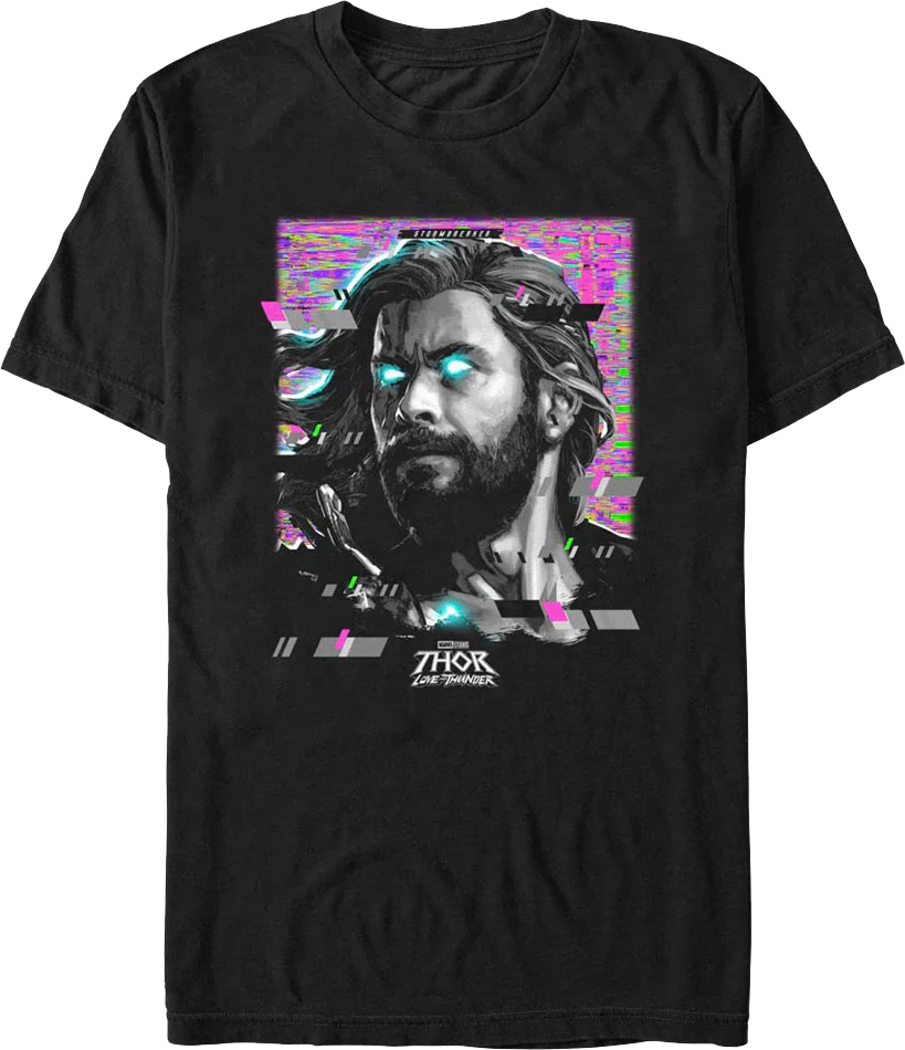 Thor Love And Thunder Retro Glitch Marvel Comics T-Shirt