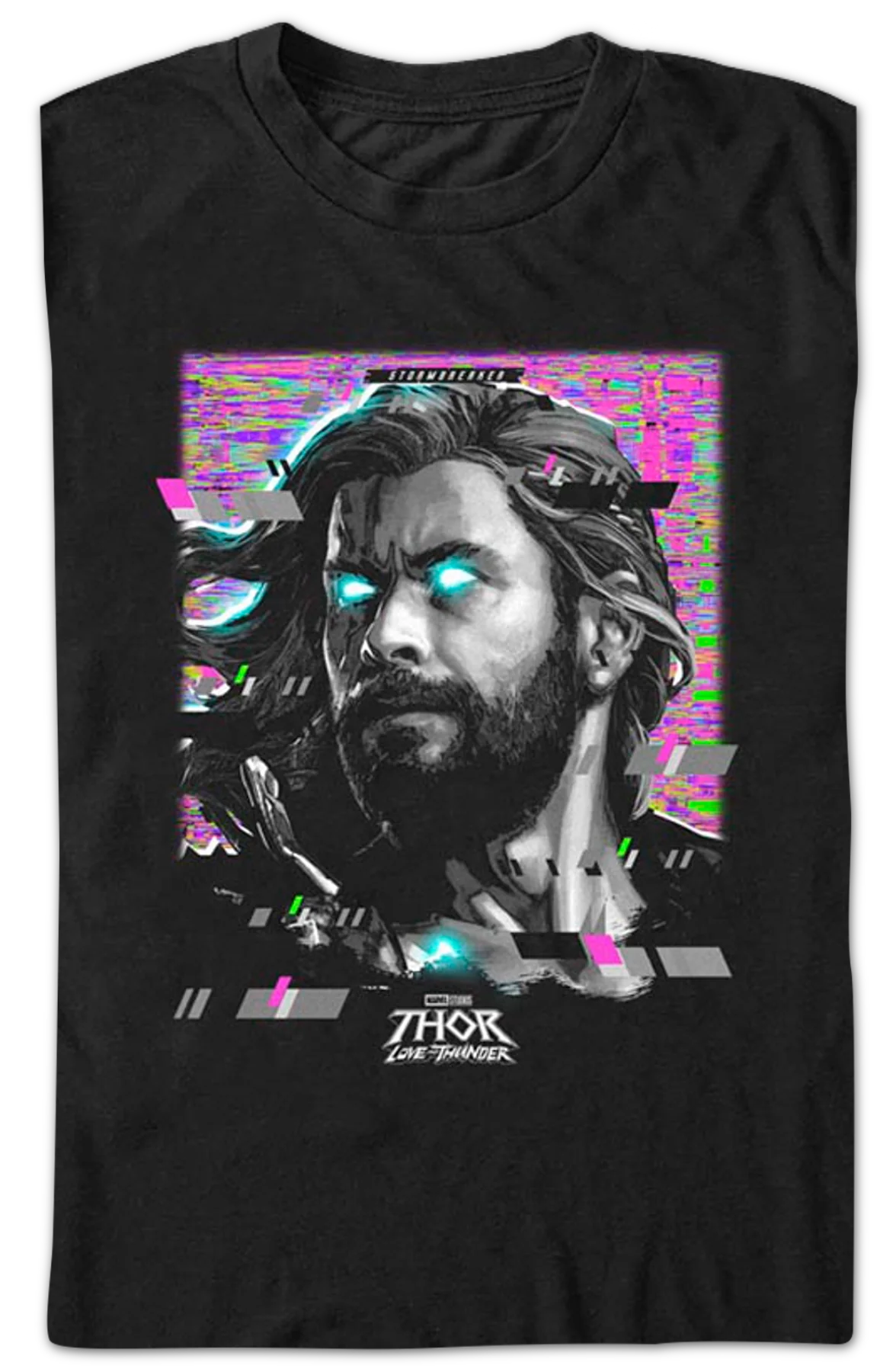 Thor Love And Thunder Retro Glitch Marvel Comics T-Shirt - Image 2