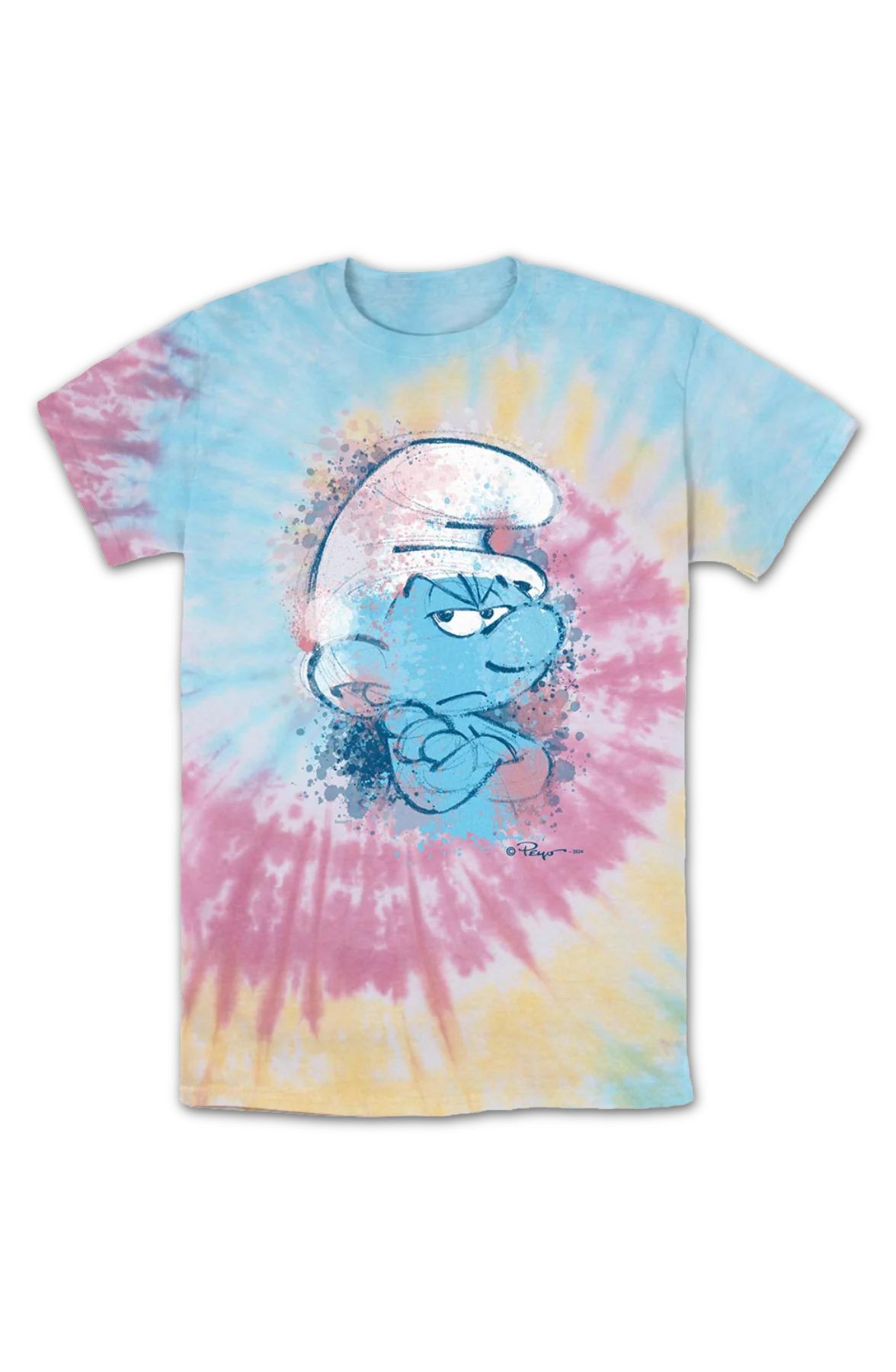 Tie Dye Grouchy Smurf T-Shirt - Image 2