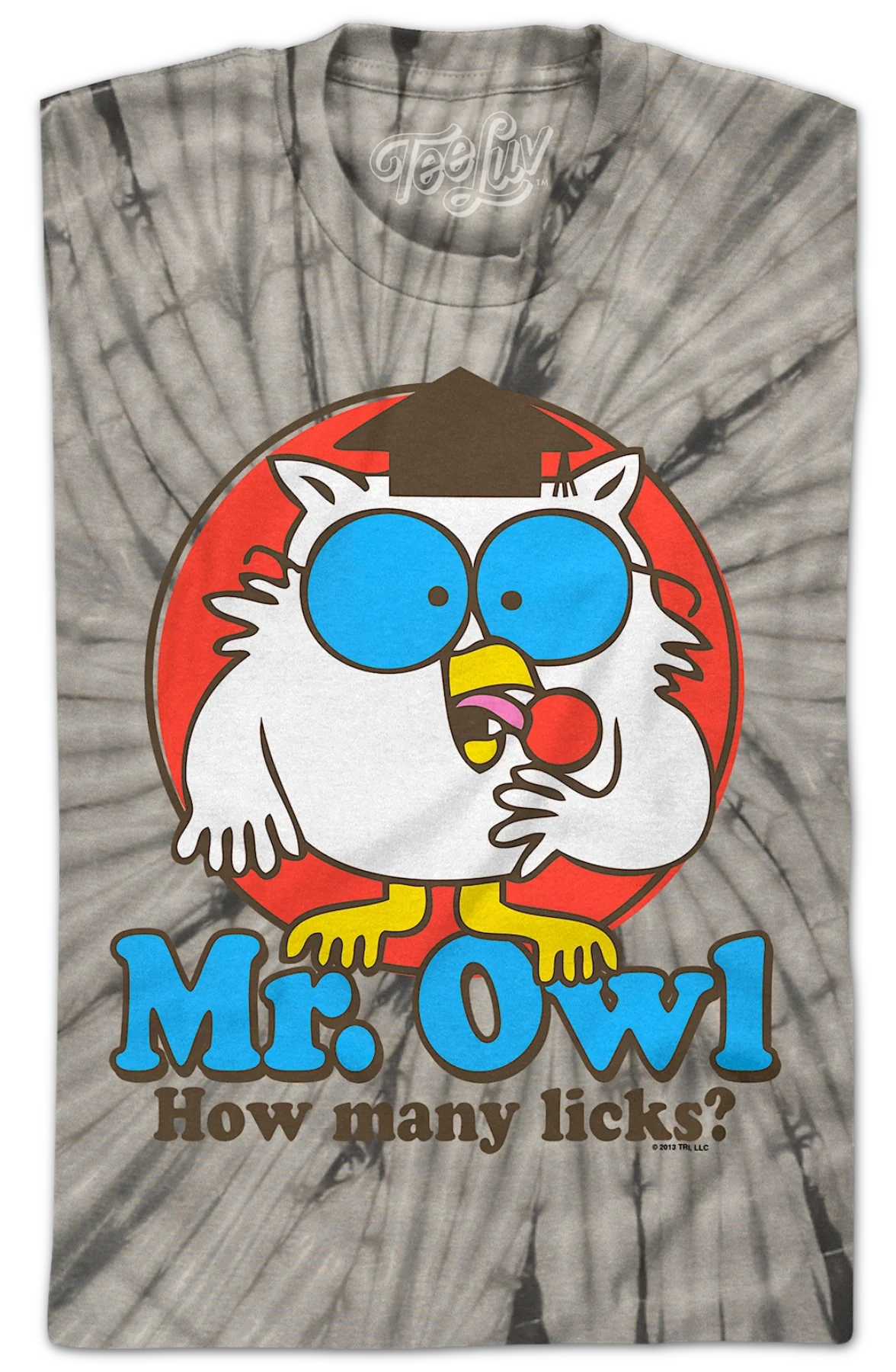 Tie Dye Mr. Owl How Many Licks Tootsie Pop T-Shirt - Image 2