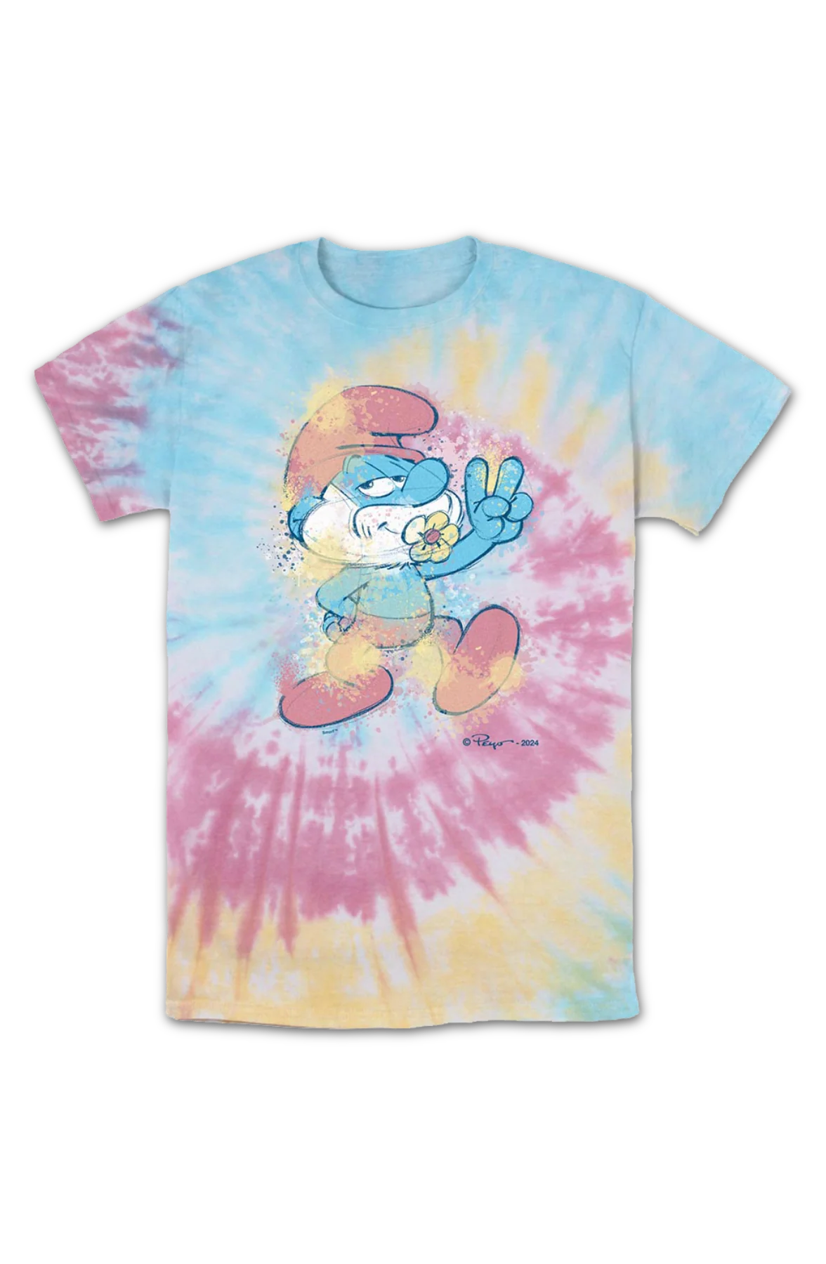Tie Dye Papa Smurf T-Shirt - Image 2