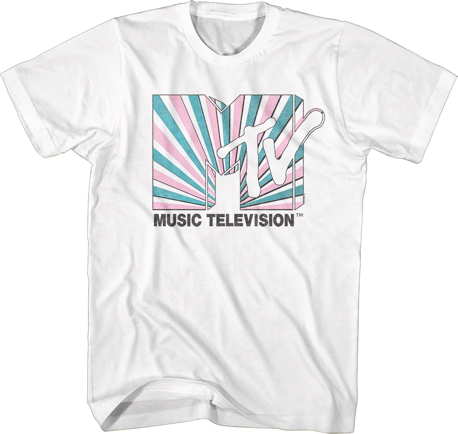 Tie Dye Stripes Logo MTV Shirt