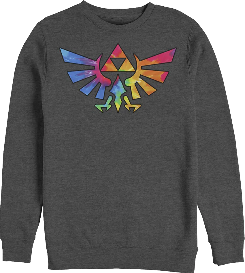 Tie Dye Trifoce Logo Legend of Zelda Nintendo Sweatshirt