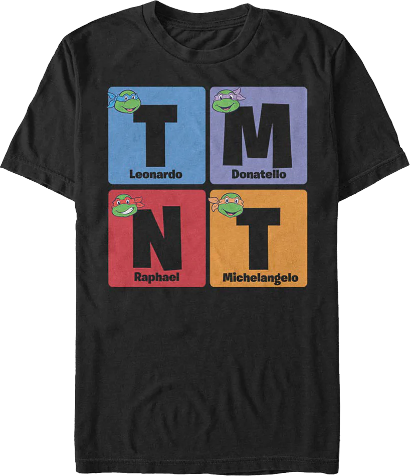 TMNT Names Teenage Mutant Ninja Turtles T-Shirt