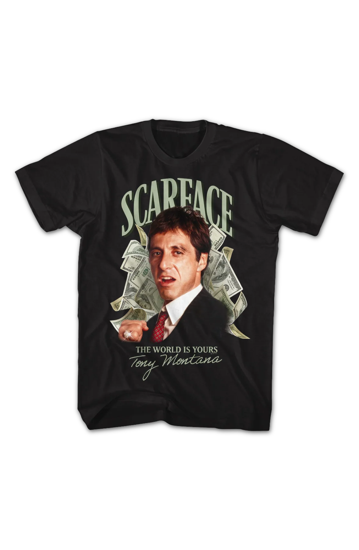 Tony Montana Money The World Is Yours Scarface T-Shirt - Image 2
