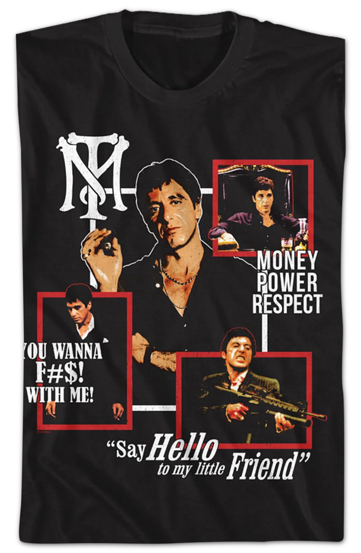 Tony Montana Quotes Collage Scarface T-Shirt - Image 2