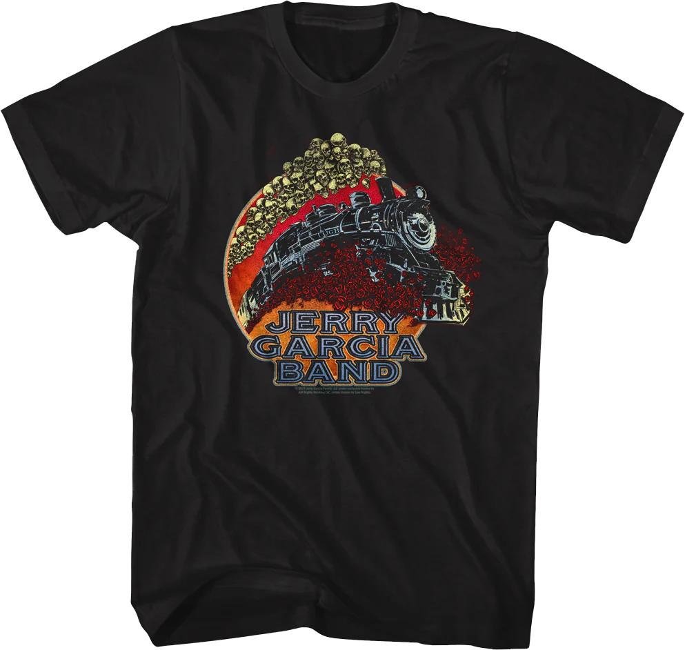 Train And Skulls Jerry Garcia Band T-Shirt