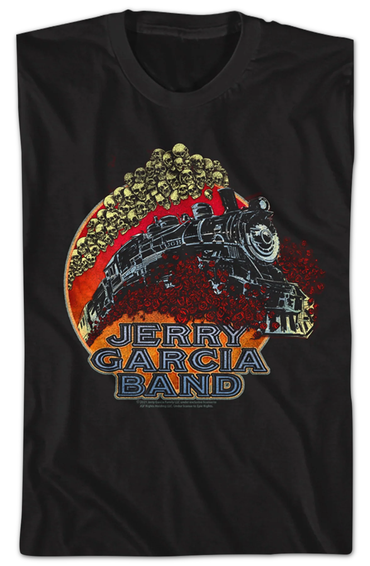 Train And Skulls Jerry Garcia Band T-Shirt - Image 2