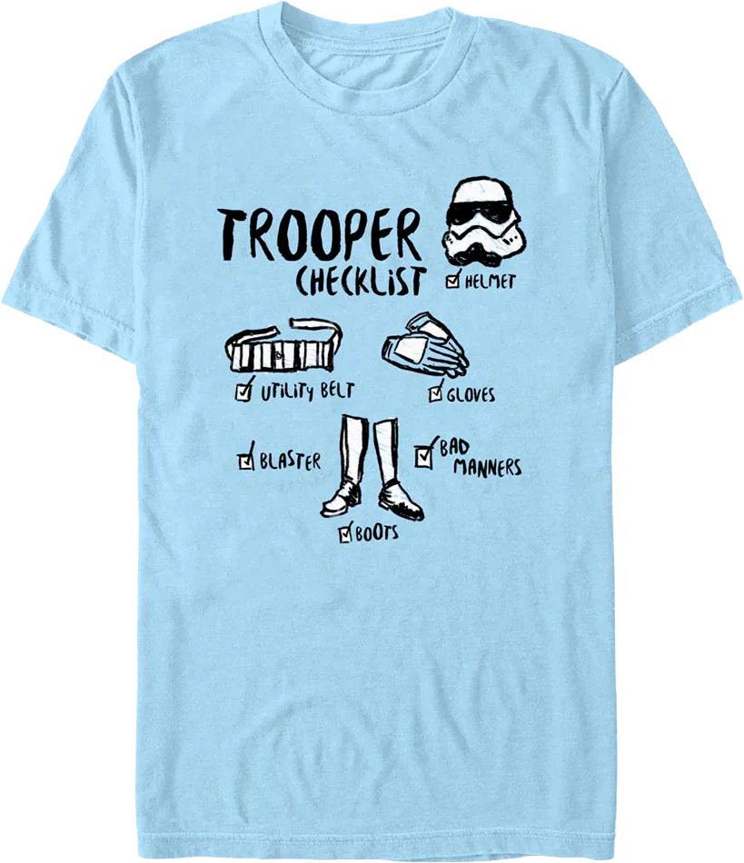 Trooper Checklist Star Wars T-Shirt