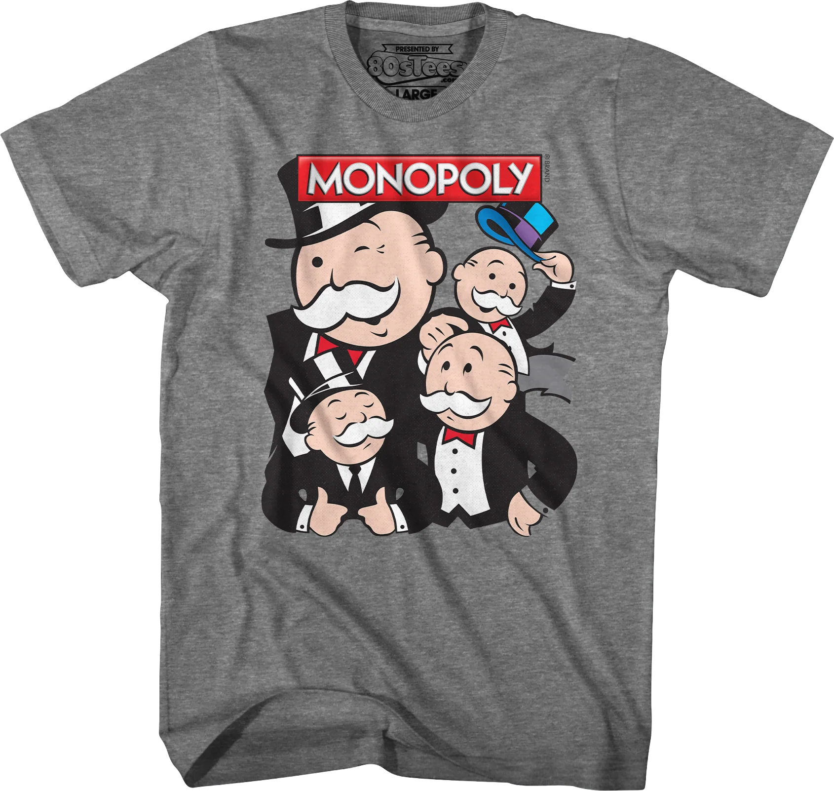 Unofficial Rich Uncle Pennybags Collage Monopoly T-Shirt - Image 3