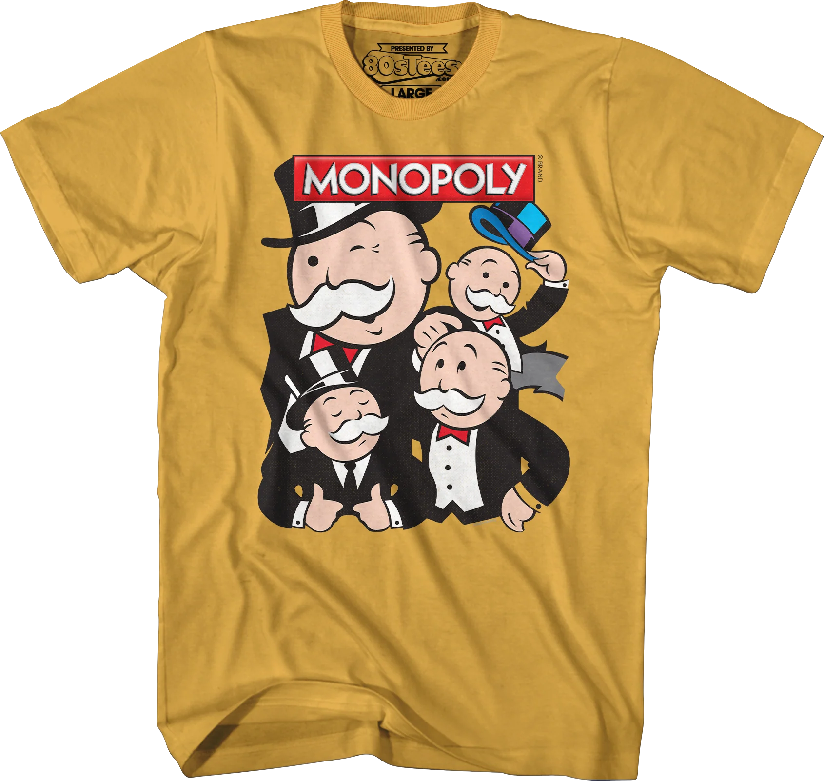 Unofficial Rich Uncle Pennybags Collage Monopoly T-Shirt - Image 4