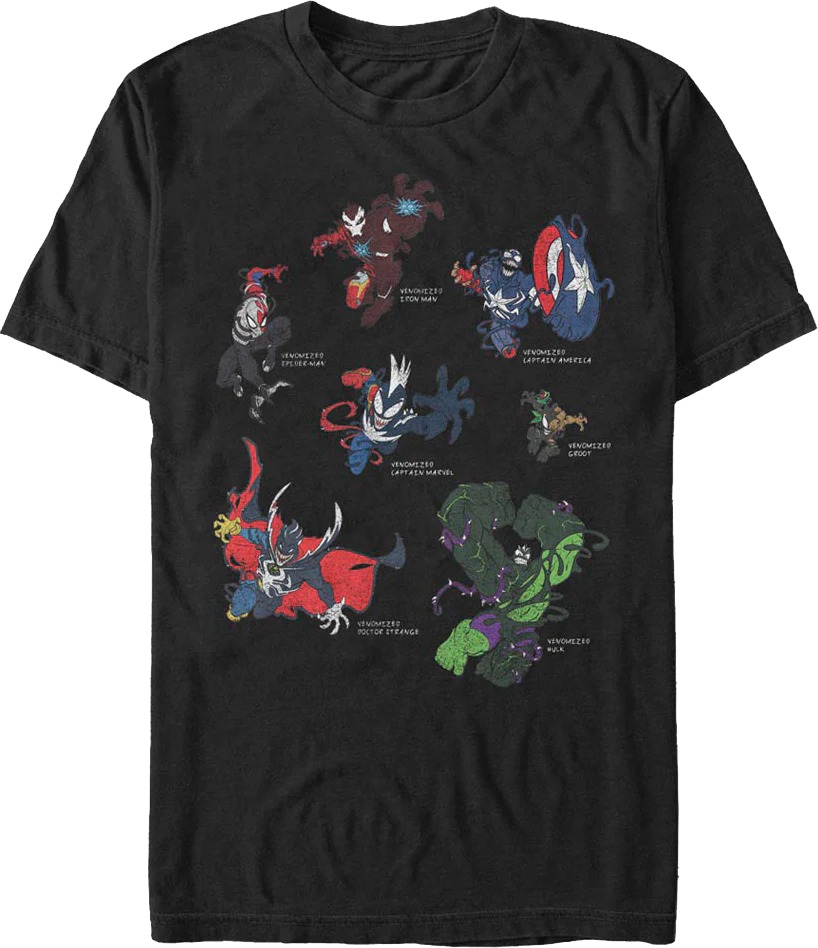 Venomized Heroes Marvel Comics T-Shirt