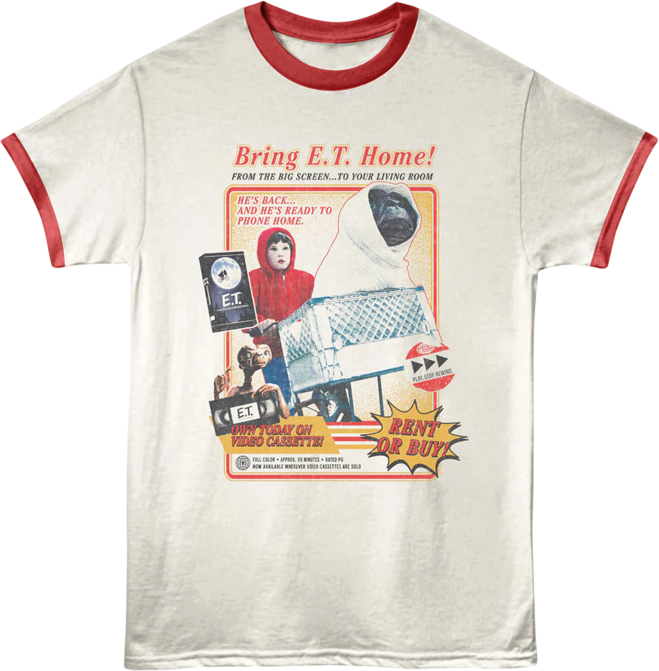 Video Cassette E.T. The Extra-Terrestrial Ringer Shirt