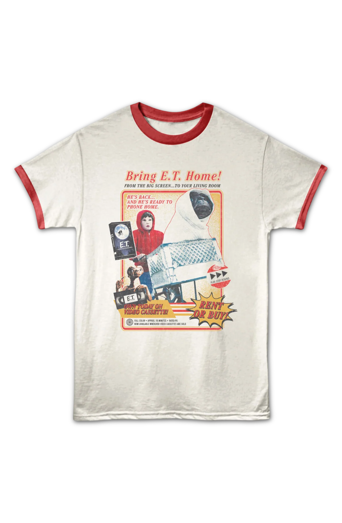 Video Cassette E.T. The Extra-Terrestrial Ringer Shirt - Image 2
