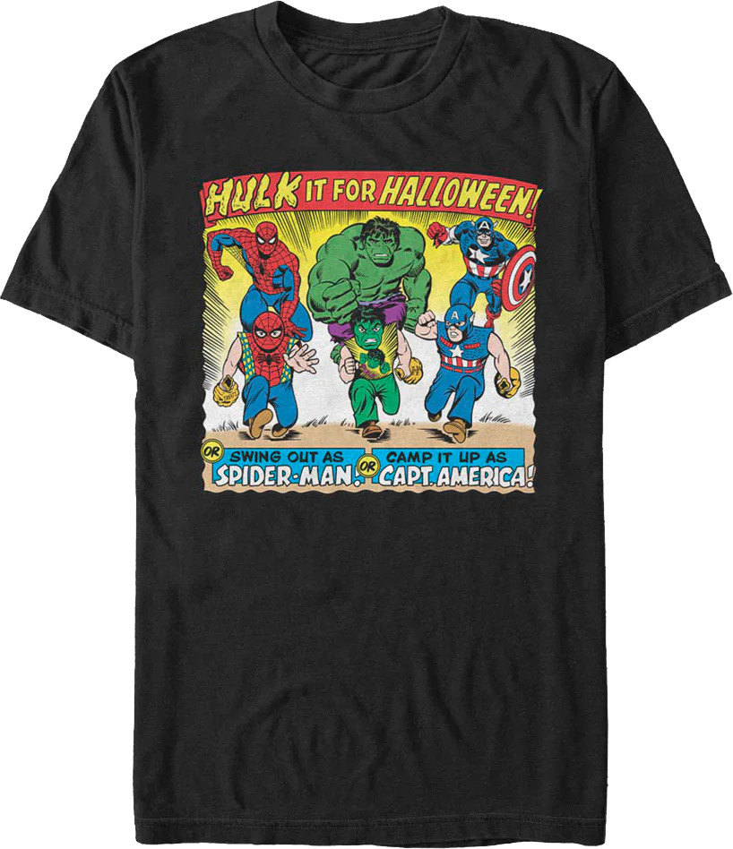 Vintage Avengers Halloween Costumes Ad Marvel Comics T-Shirt