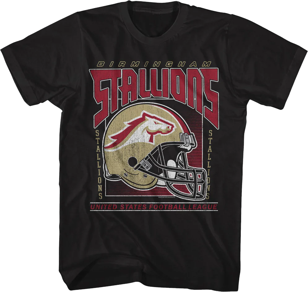 Vintage Birmingham Stallions Helmet USFL T-Shirt