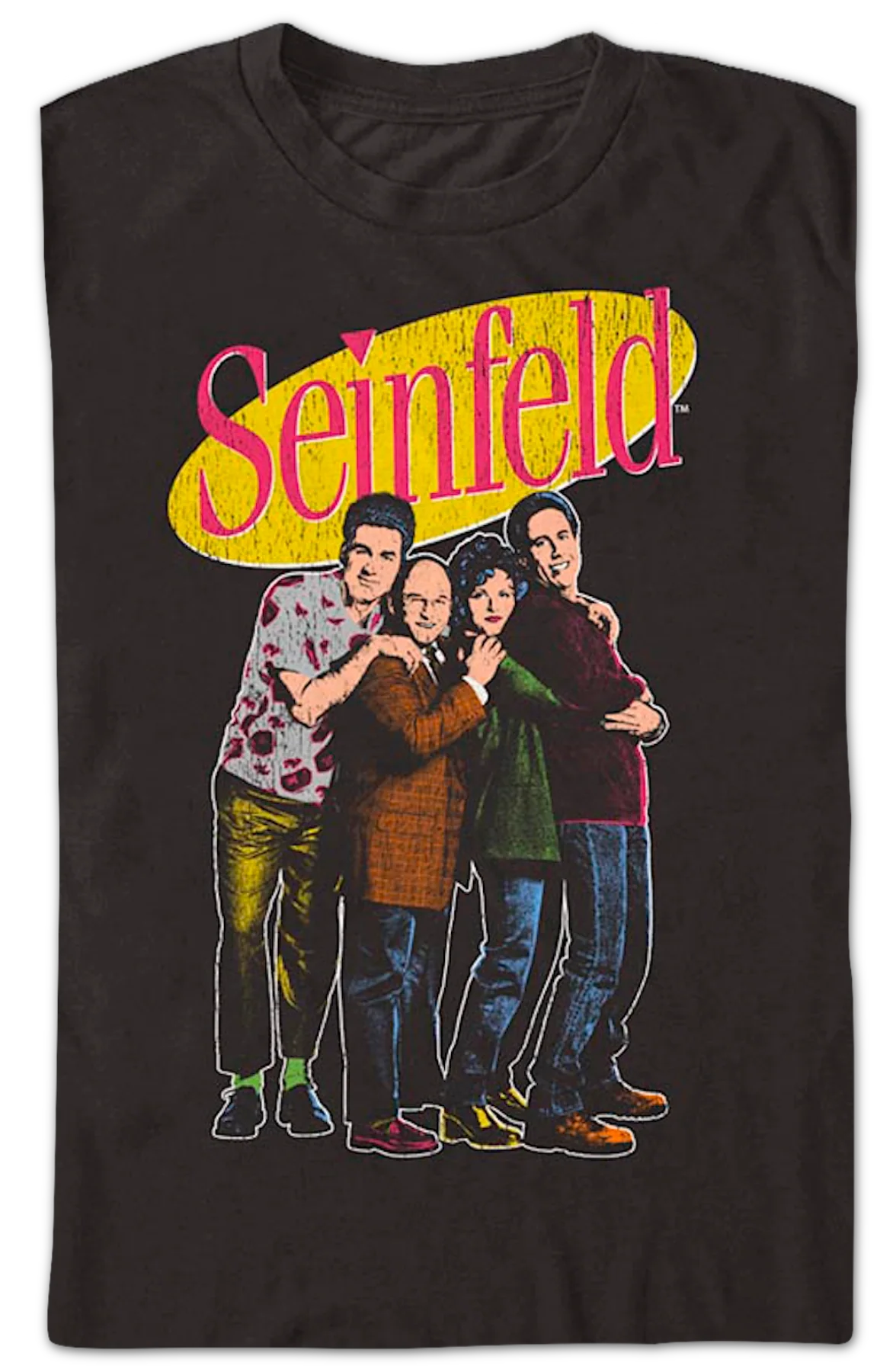 Vintage Cast Photo Seinfeld T-Shirt - Image 2