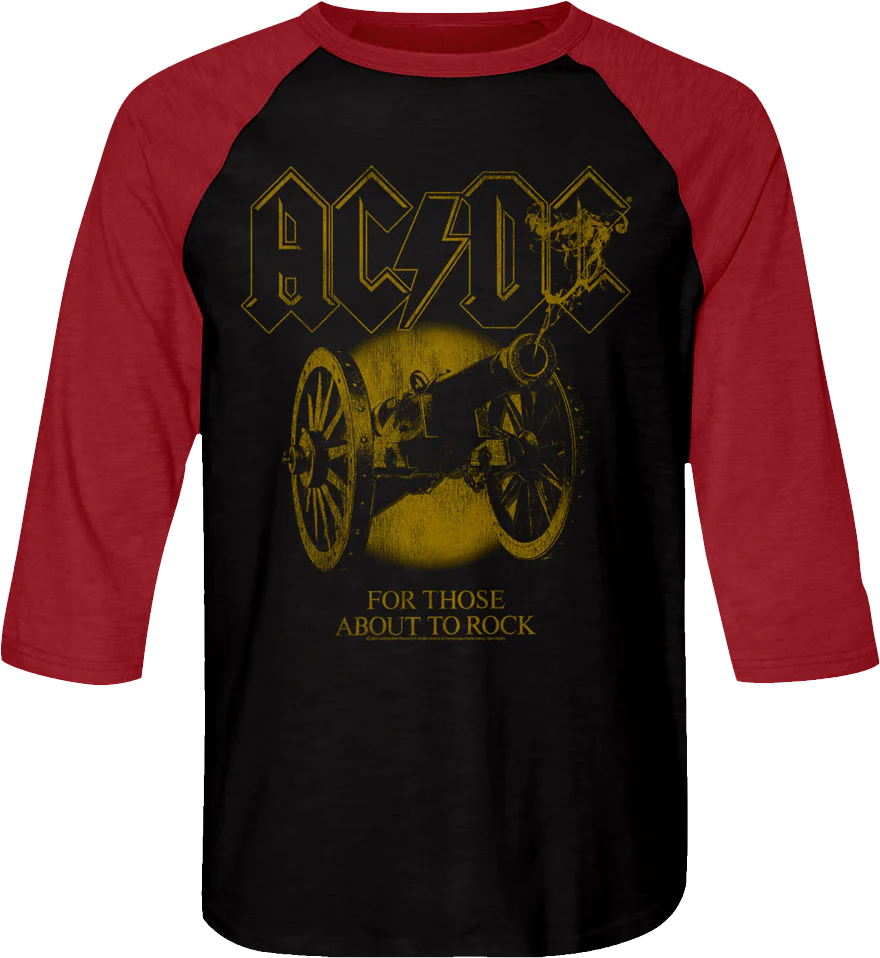 Vintage For Those About to Rock ACDC Raglan Baseball Shirt