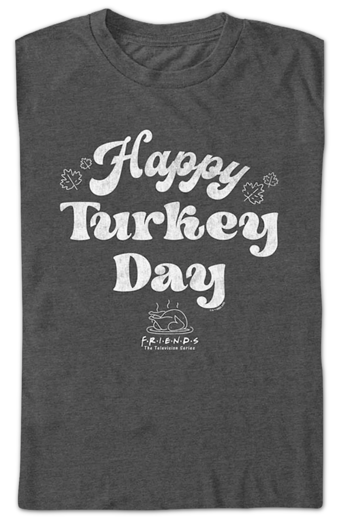 Vintage Happy Turkey Day Friends T-Shirt - Image 2