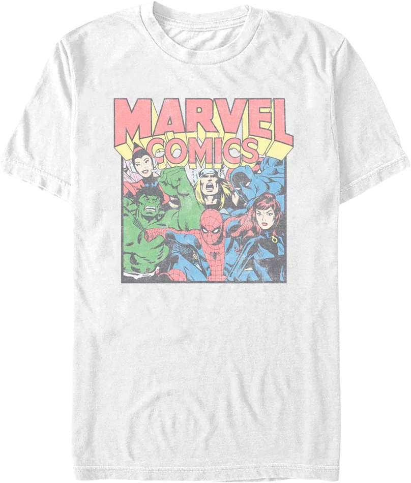 Vintage Heroes Collage Marvel Comics T-Shirt