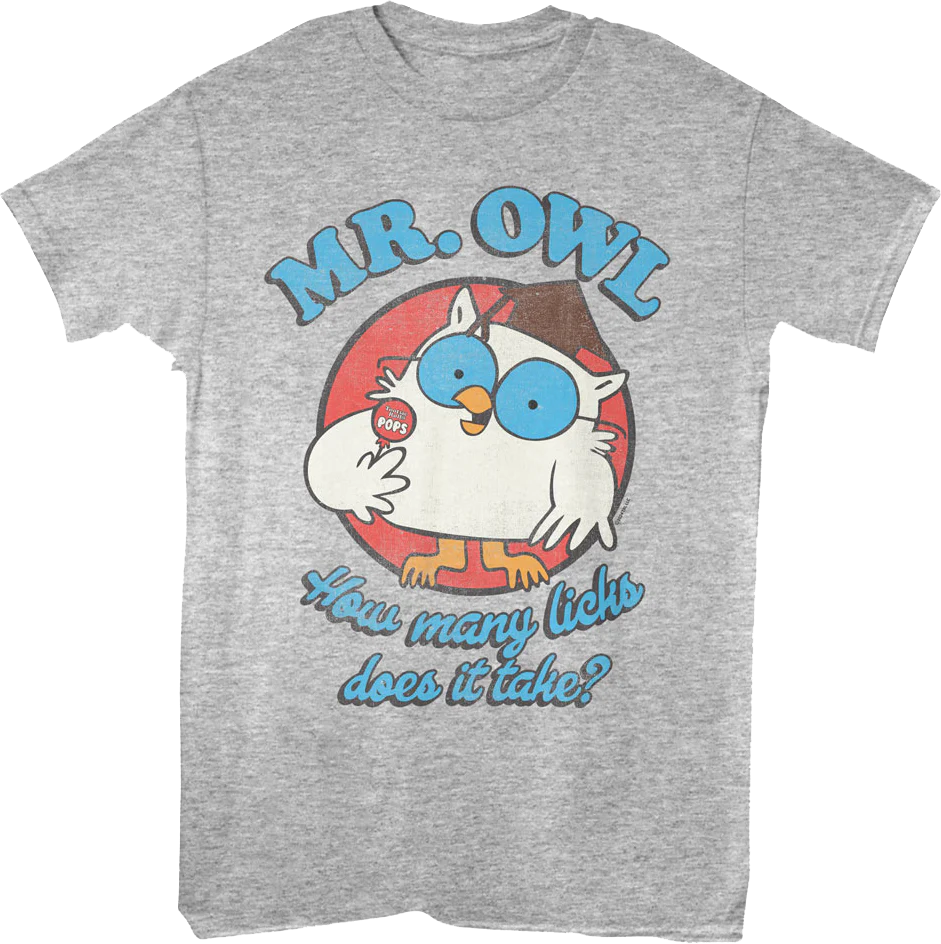 Vintage Mr. Owl How Many Licks Does It Take Tootsie Pop T-Shirt