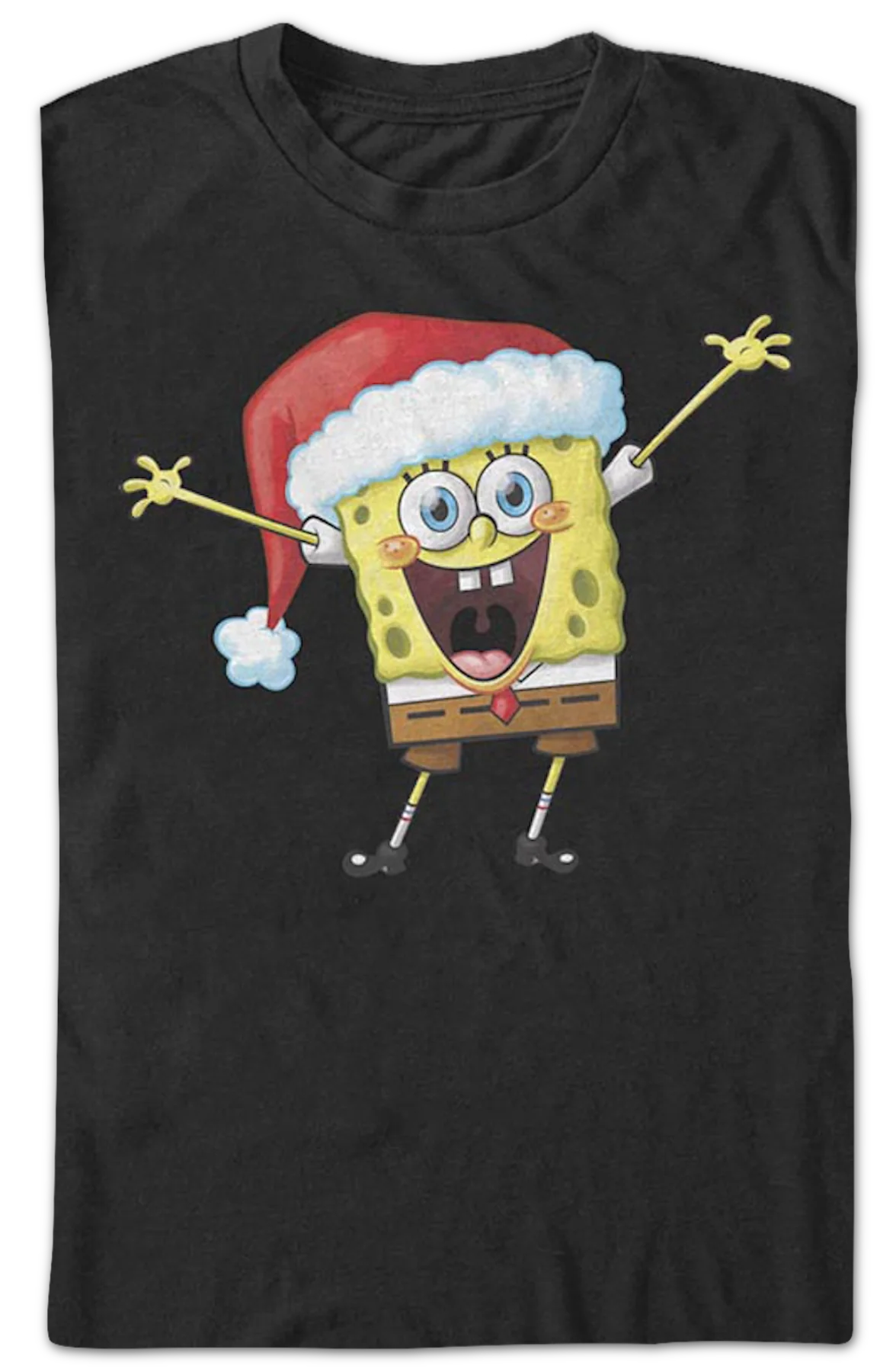 Vintage Santa Hat SpongeBob SquarePants T-Shirt - Image 2