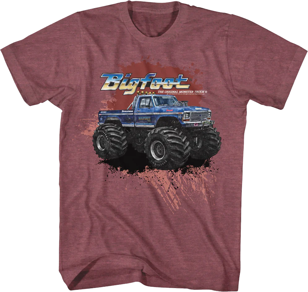 Vintage Splatter Background Bigfoot T-Shirt