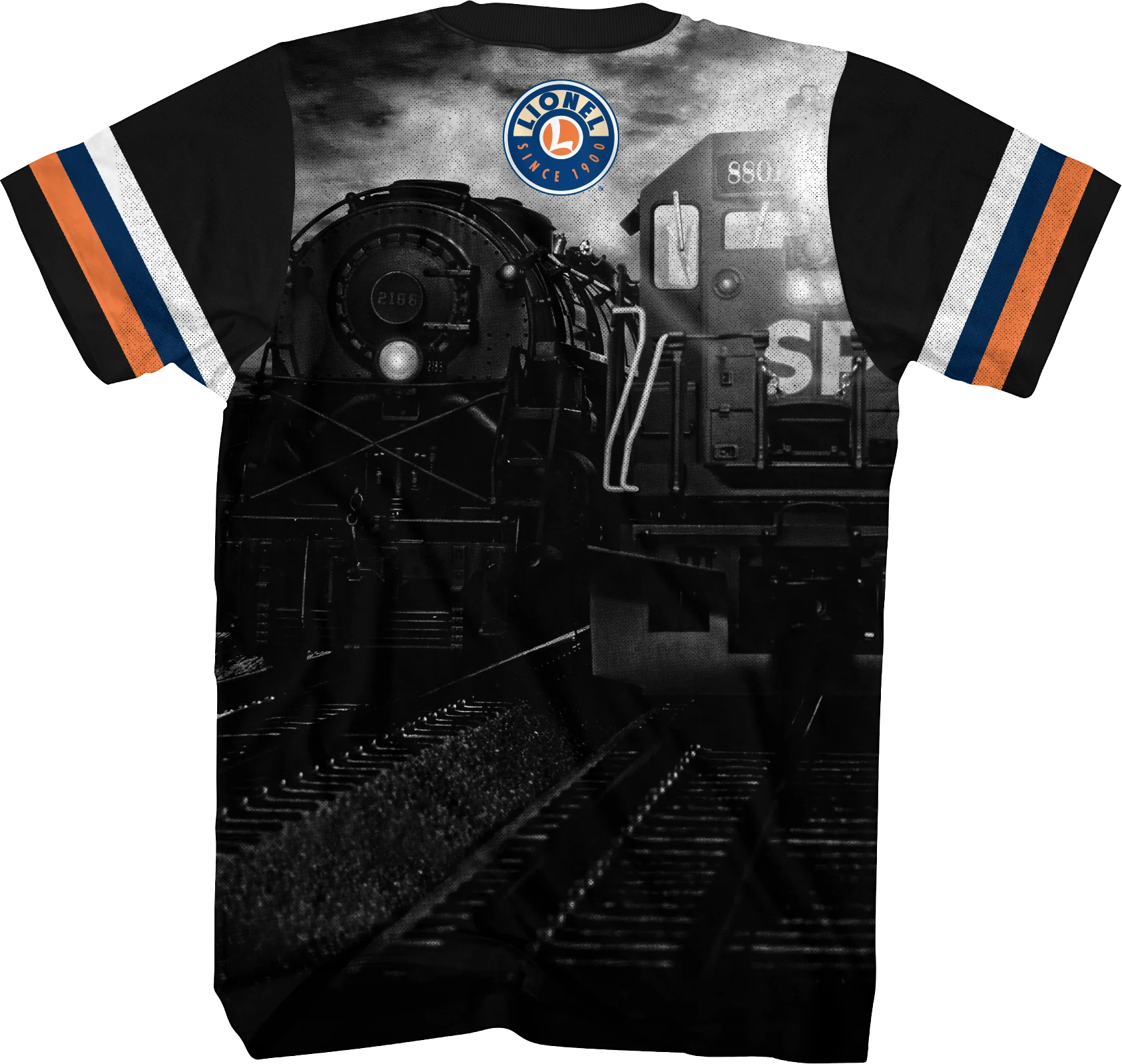Vintage Stripes Lionel Trains T-Shirt - Image 3