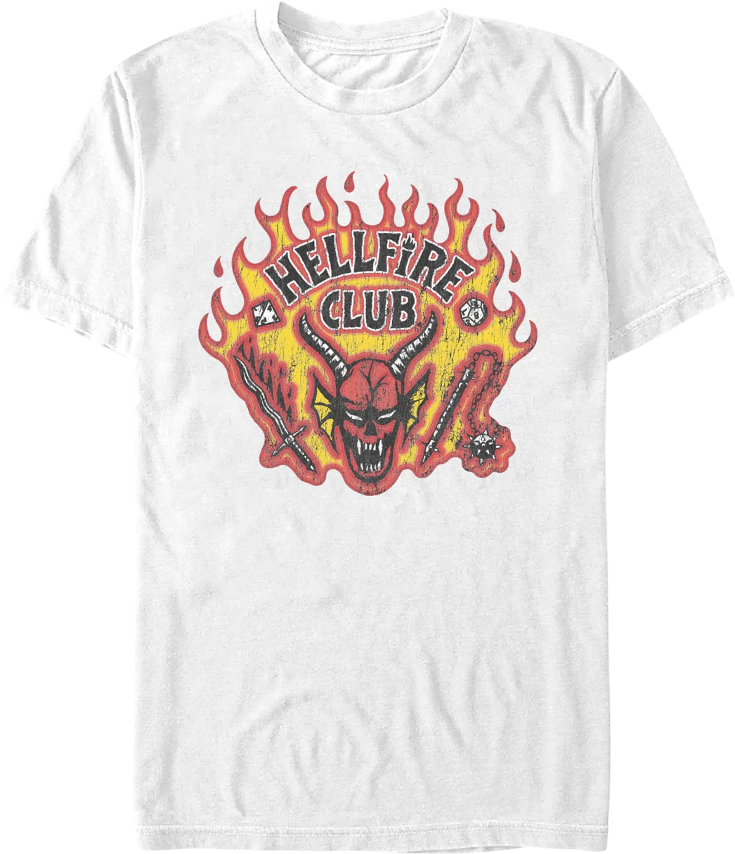 Vintage White Hellfire Club Stranger Things T-Shirt