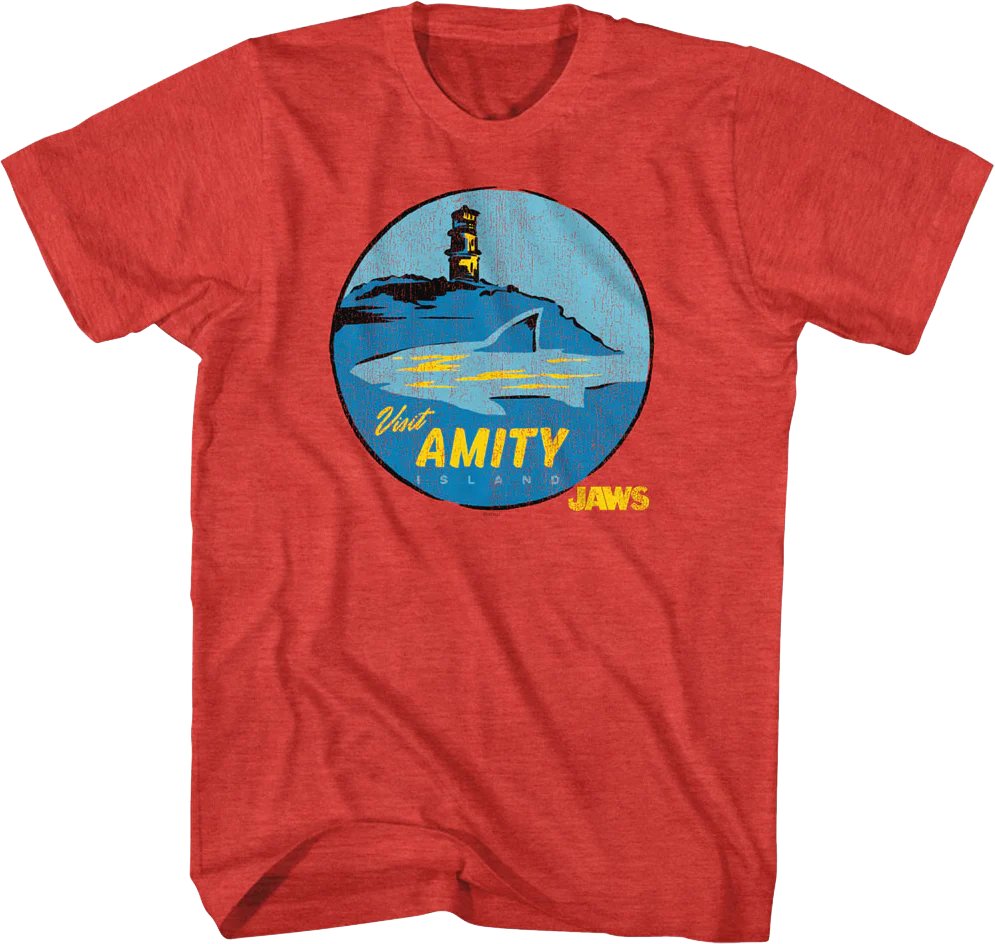 Visit Amity Island Circle Jaws T-Shirt