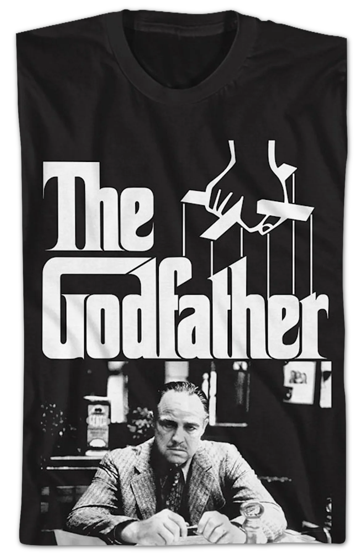 Vito Corleone Black And White Photo Godfather T-Shirt - Image 2
