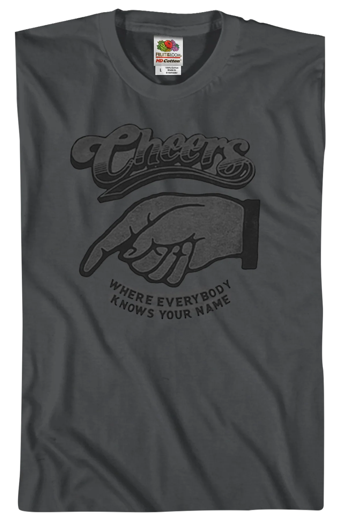 Where Everybody Knows Your Name Cheers T-Shirt - Image 2