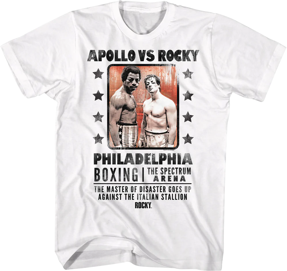 White Boxing Poster Apollo vs Rocky T-Shirt