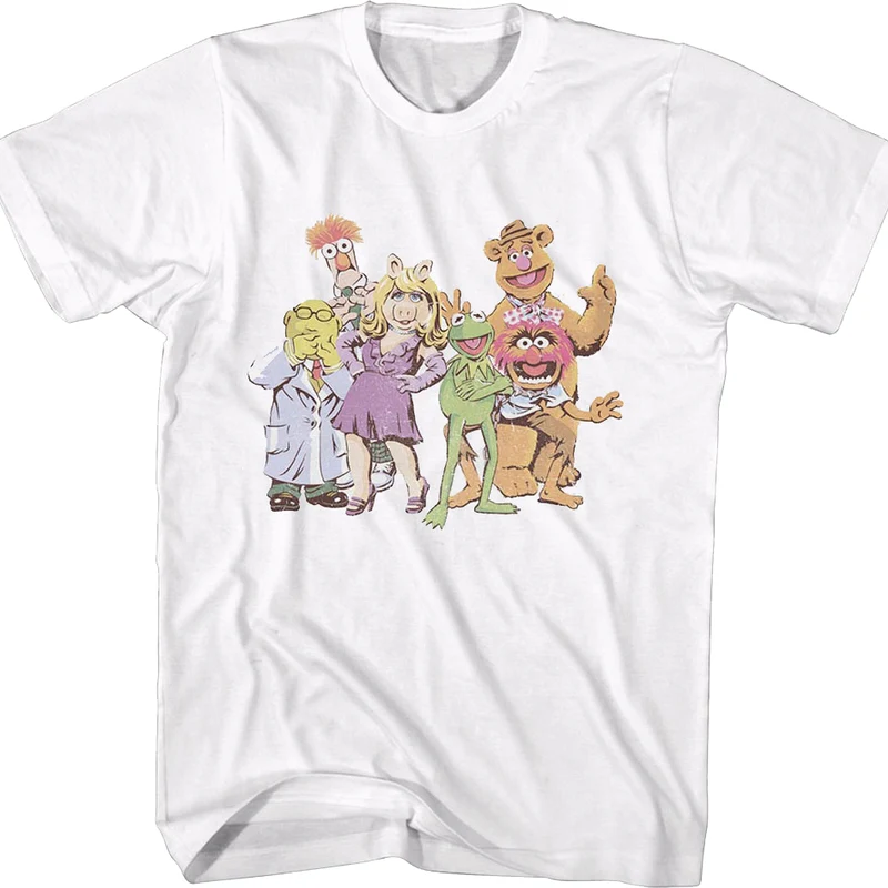 White Group Picture Muppets T-Shirt