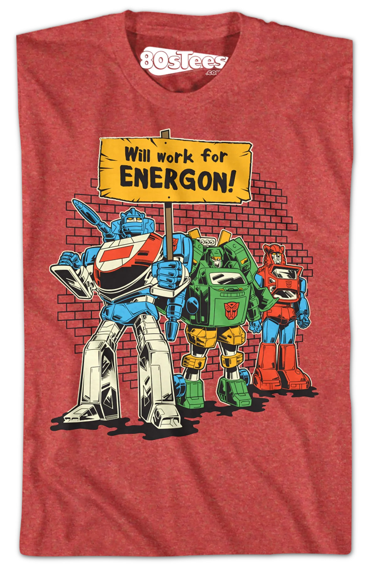 Will Work For Energon Transformers T-Shirt - Image 2