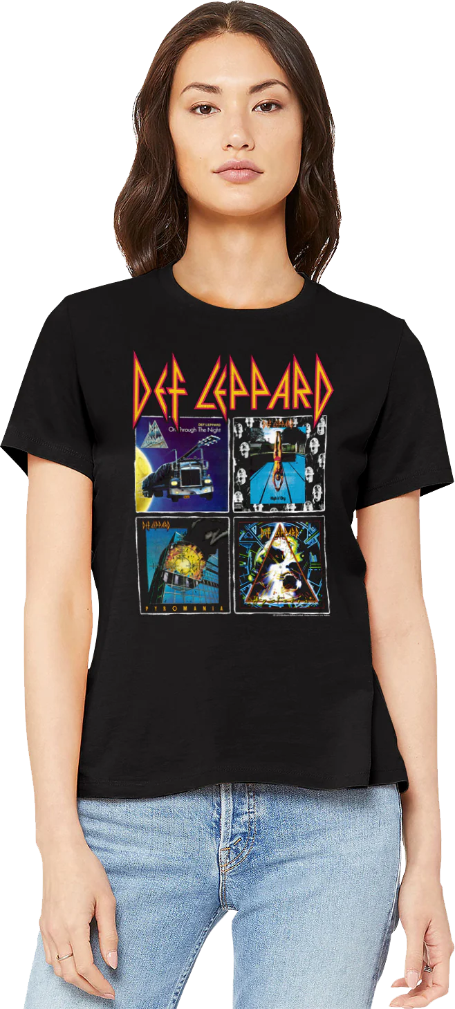 Womens Album Covers Collage Def Leppard Shirt