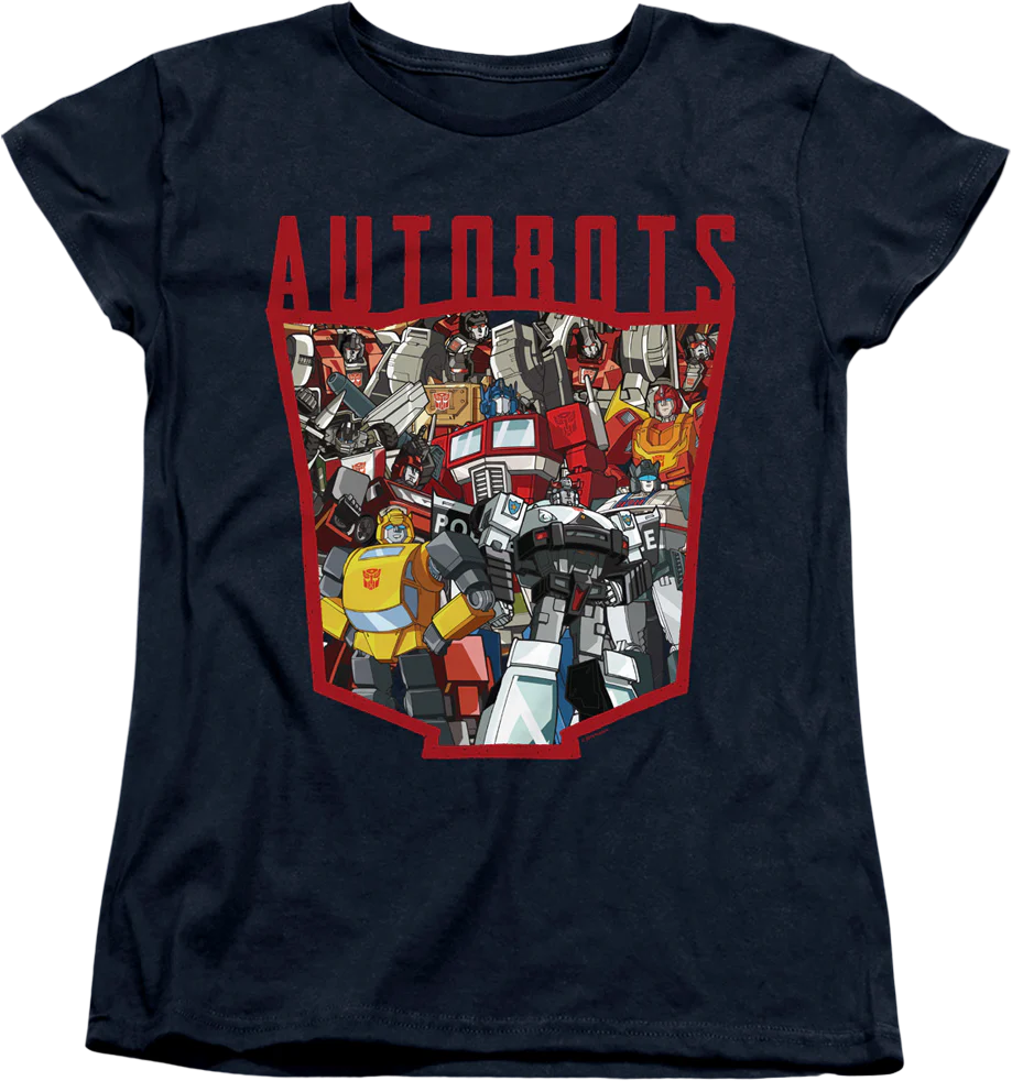 Womens Autobots Logo Collage Transformers Shirt