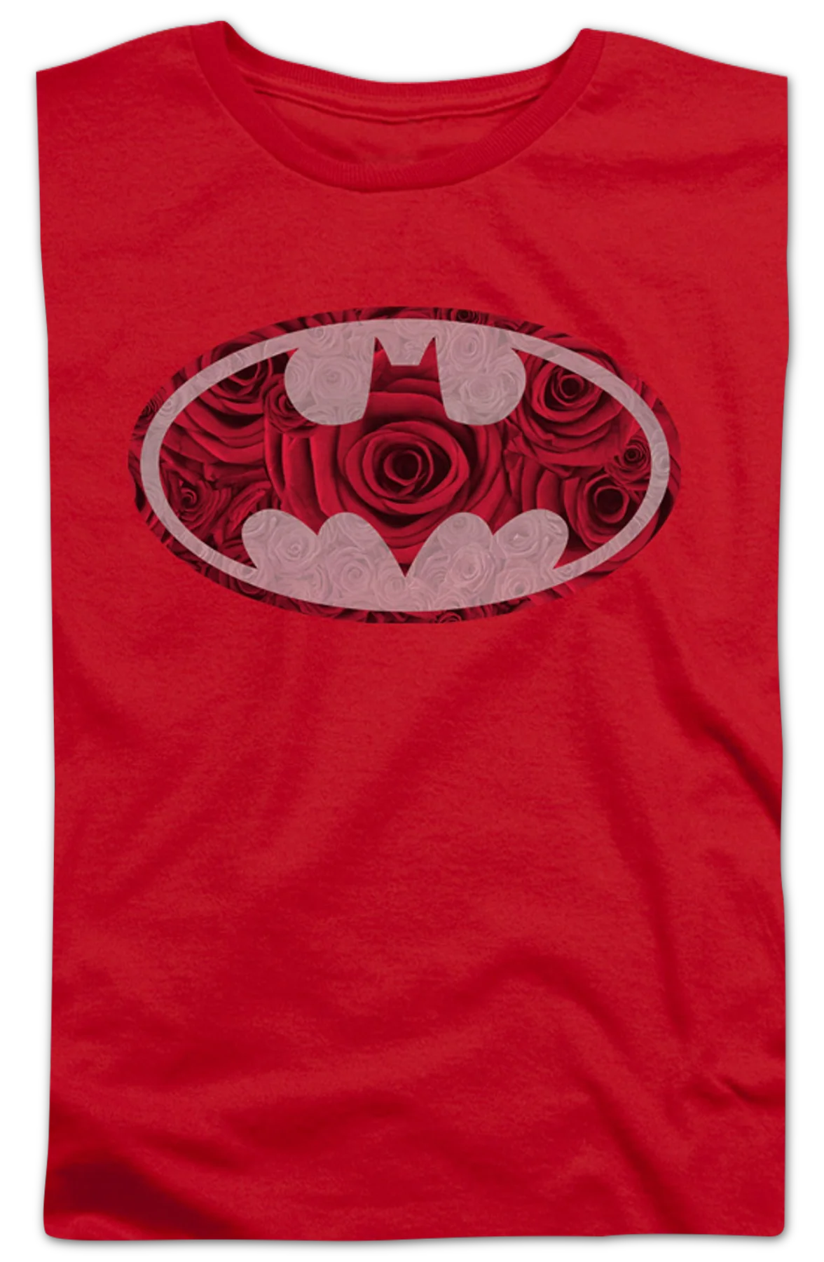 Womens Batman Red Rose Logo DC Comics Shirt - Image 2
