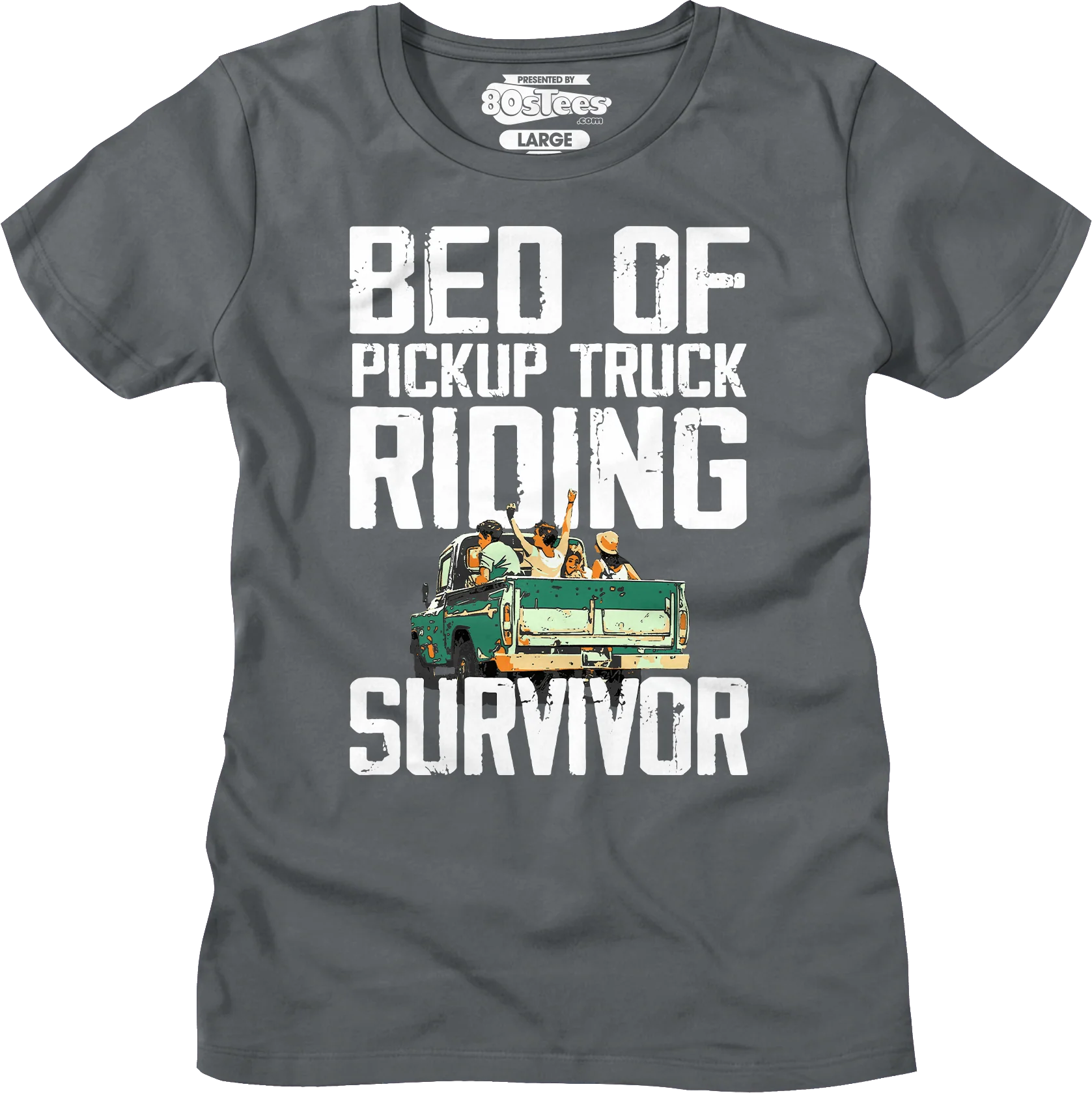 Womens Bed Of Pickup Truck Riding Survivor Shirt - Image 3