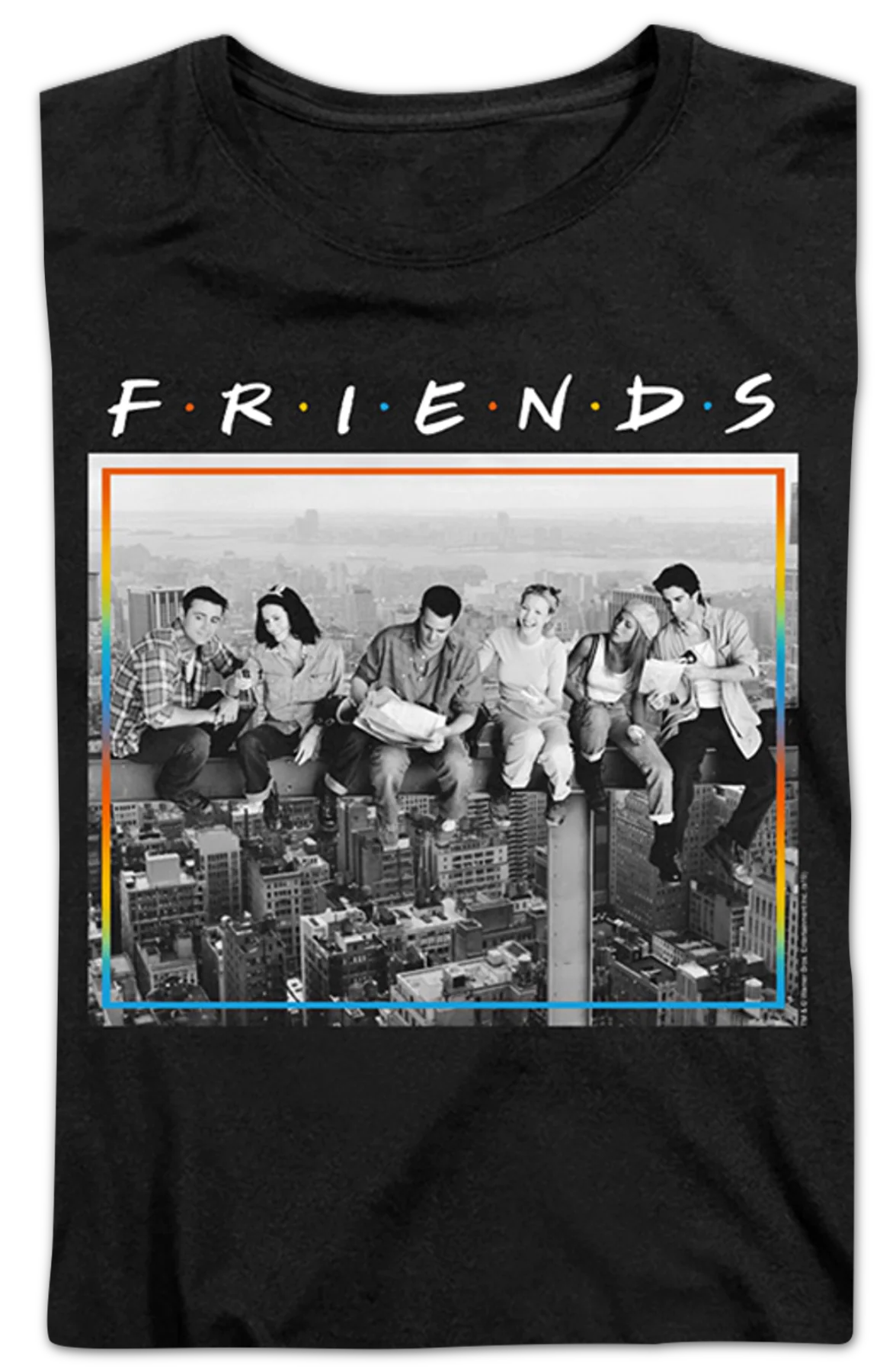 Womens Black and White Friends Shirt - Image 2