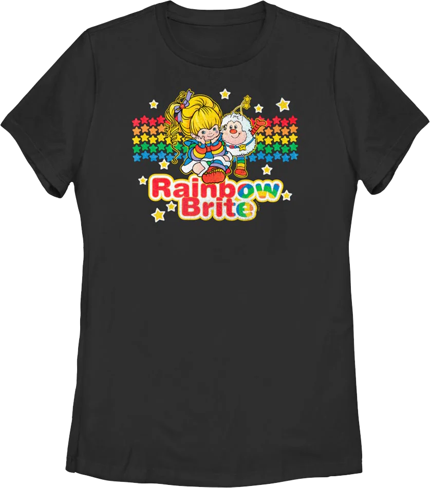 Womens Black Friends Forever Rainbow Brite Shirt