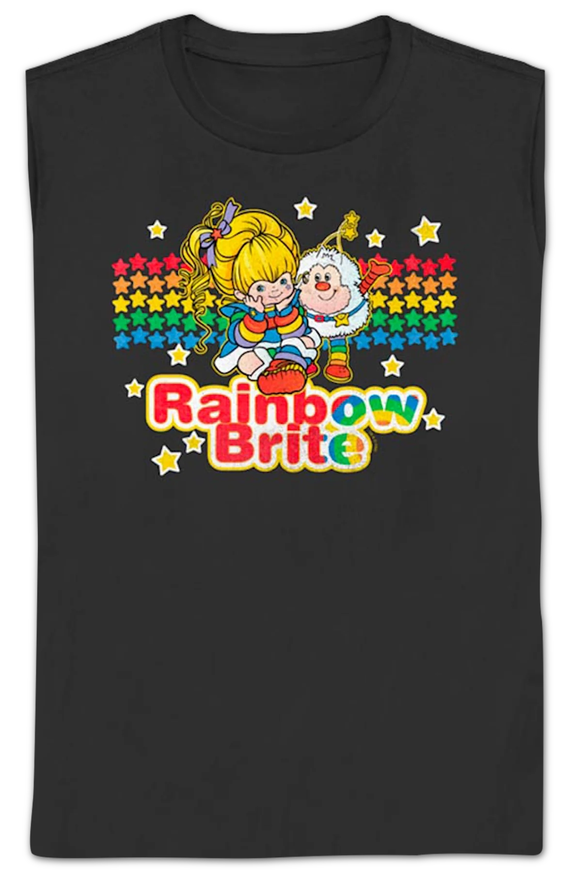 Womens Black Friends Forever Rainbow Brite Shirt - Image 2