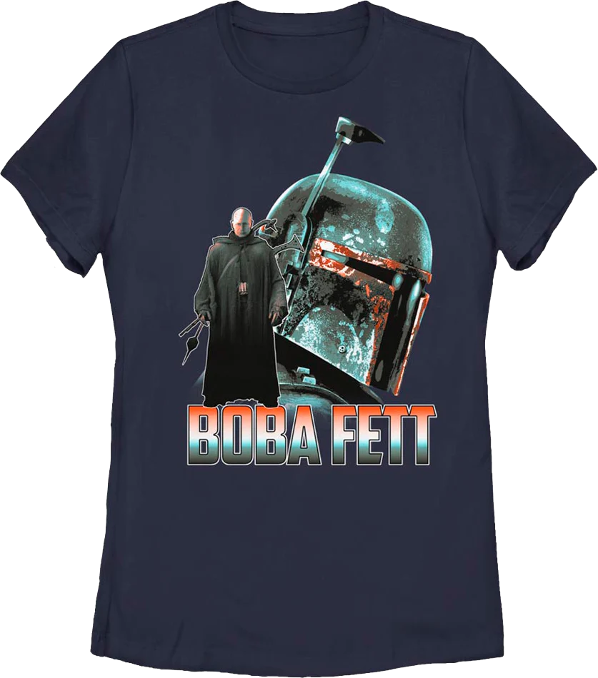 Womens Boba Fett Collage The Mandalorian Star Wars Shirt