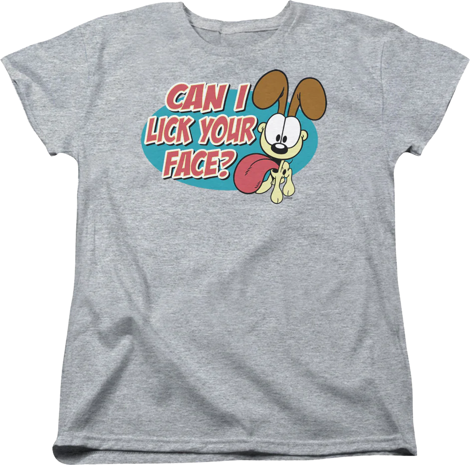 Womens Can I Lick Your Face Garfield Shirt